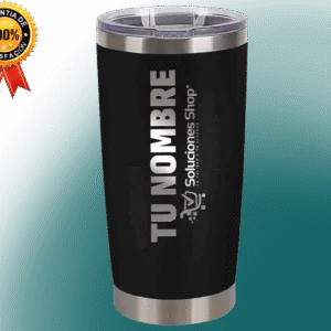 Tumbler Cónico Negro 20 oz Grabado Láser Elegancia y Funcionalidad en Tus Manos
