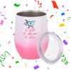 Taza para Vino de Acero con Color Degradado Rosado 12 Onzas