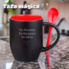 Taza Mágica con Cuchara y fondo de color Rojo | Costa Rica