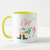 Taza Personalizada de Fondo Amarillo con Diseño Pies de Duende