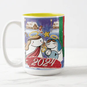 Tazas Calendario 2024 Diseños Flork Navideños - Nacimiento