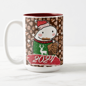 Tazas Calendario 2024 | Diseños Flork Navideños - Muñeco Come chocolate