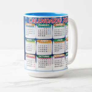 Tazas Calendario 2024 | Diseños Flork Navideños - Muñeco luces