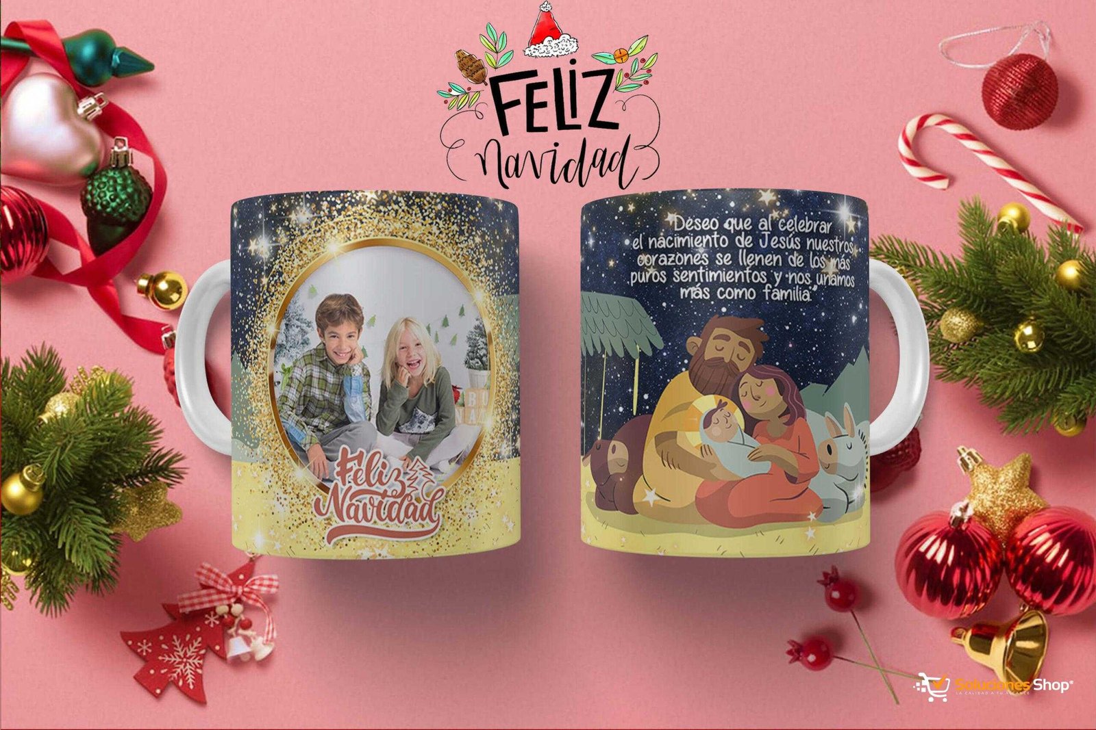 Taza navideña del nacimiento - Celebra la Navidad con Elegancia y Calidez