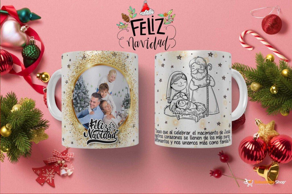 Taza navideña del nacimiento - Celebra la Navidad con Elegancia y Calidez