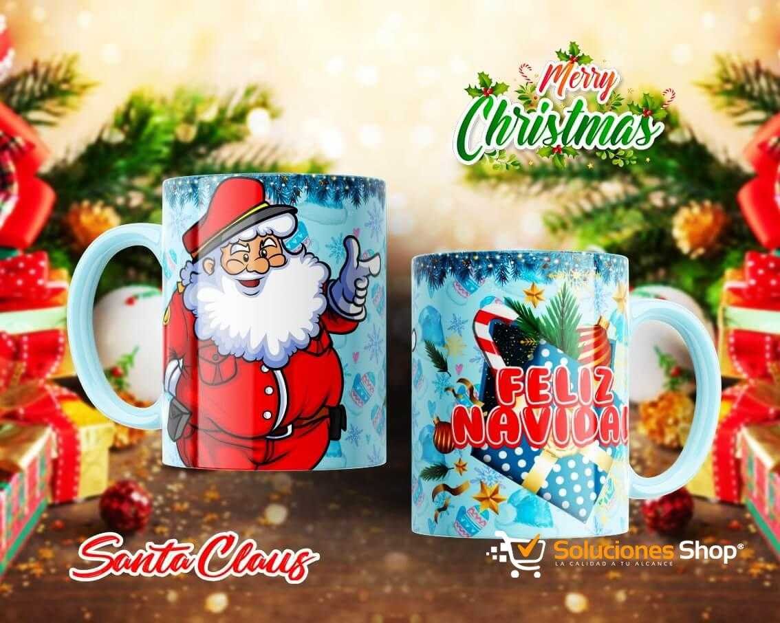 Tazas de Santa Claus (2) Tazas de Santa Claus con Diseño Navideño Exclusivo
