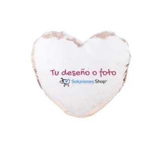 Cojín Corazón Lentejuelas Champagne - Blanco Un Toque de Glamour