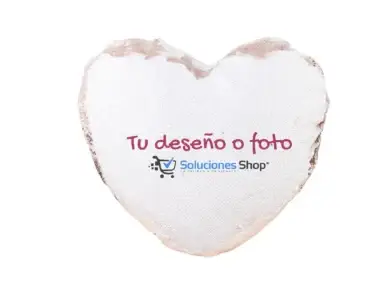 Cojín Corazón Lentejuelas Champagne - Blanco Un Toque de Glamour