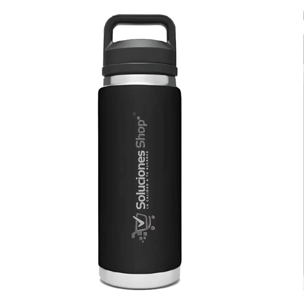 Botella Rambler 800ml Negro con Grabado Láser