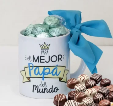 Taza Personalizada con Chocolates y Golosinas para el Día del Padre