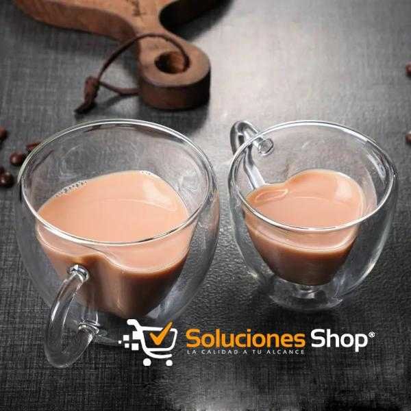 Juego de 2 Tazas de Café con Forma de Corazón