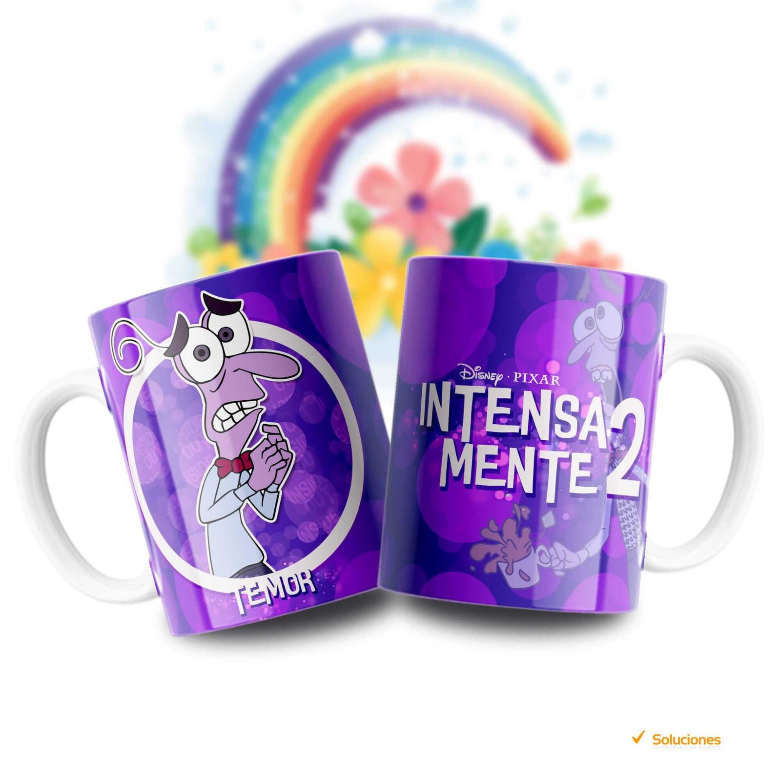 Temor Tazas Intensamente 2, Ideal para tus Eventos Infantiles y Fiestas