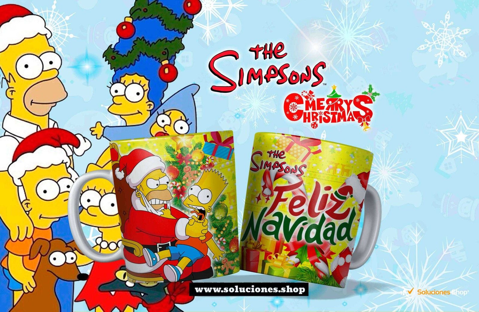 Taza con diseño navideño de Los Simpson | Personalízala online Taza con diseño navideño de Los Simpson | Personalízala online