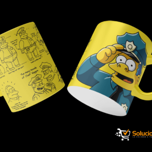 Taza con 20 diseños exclusivos de Los Simpson, perfecta para coleccionar o regalar. Personaliza playeras, botellas y más. ¡Regalo ideal para fans de Los Simpson!