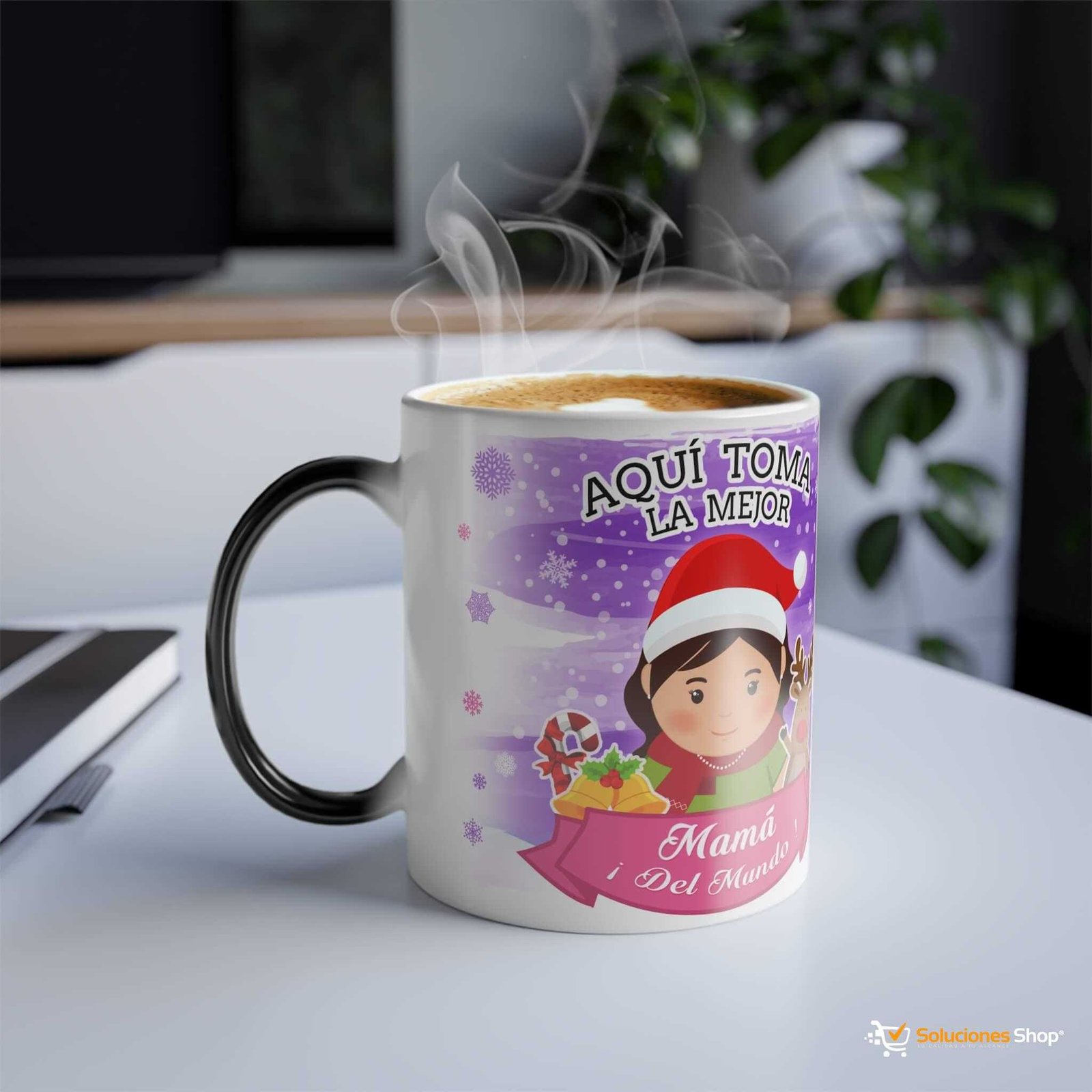 Taza que cambia de color con diseño navideño, 11 oz (12) Taza que cambia de color con diseño navideño, 11 oz