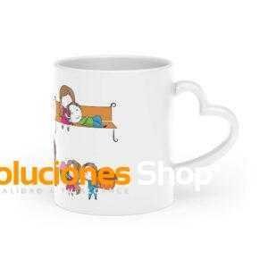 Taza con forma de corazón - Cerámica blanca de 11oz | Ideal para regalar