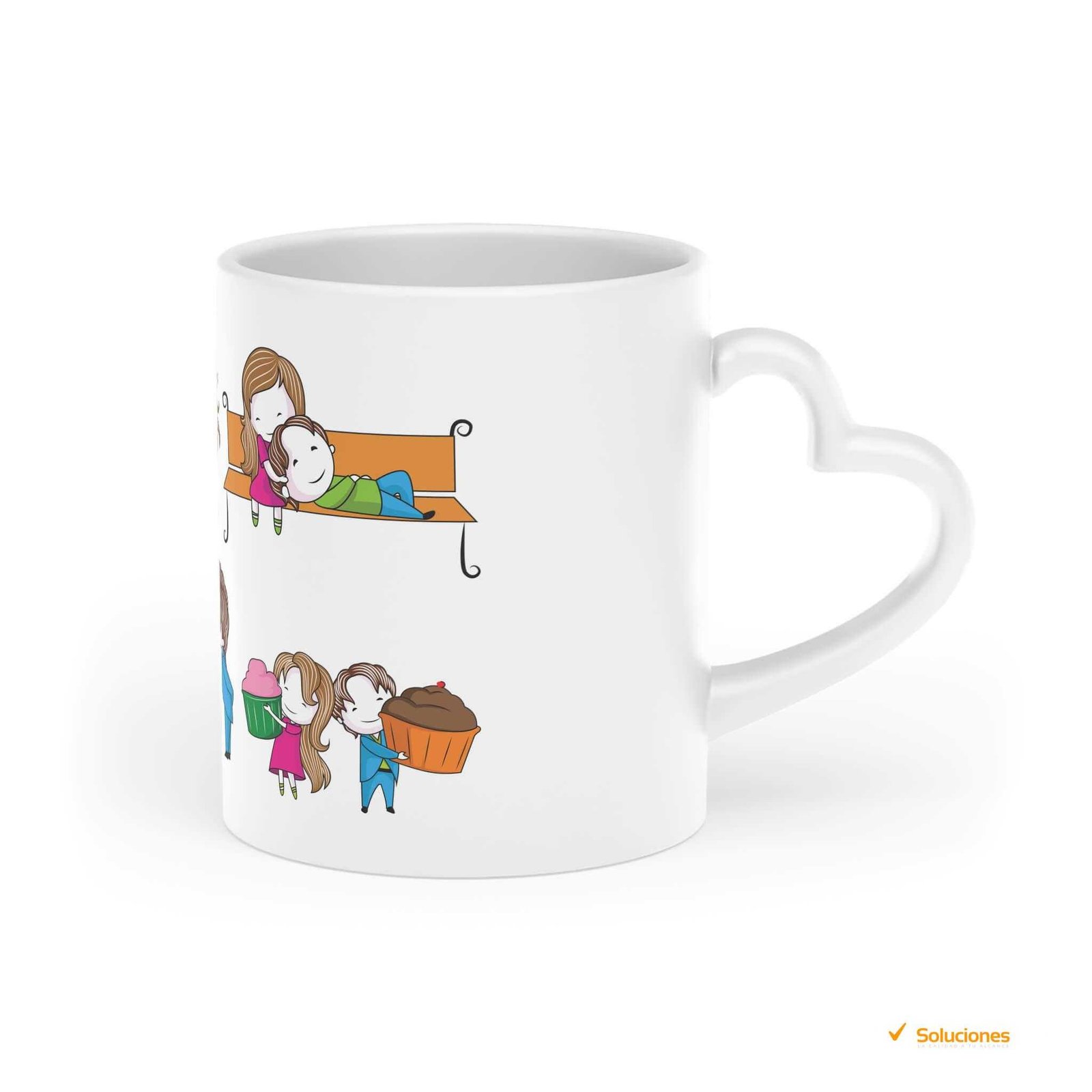 Taza con forma de corazón - Cerámica blanca de 11oz | Ideal para regalar Taza con forma de corazón - Cerámica blanca de 11oz | Ideal para regalar