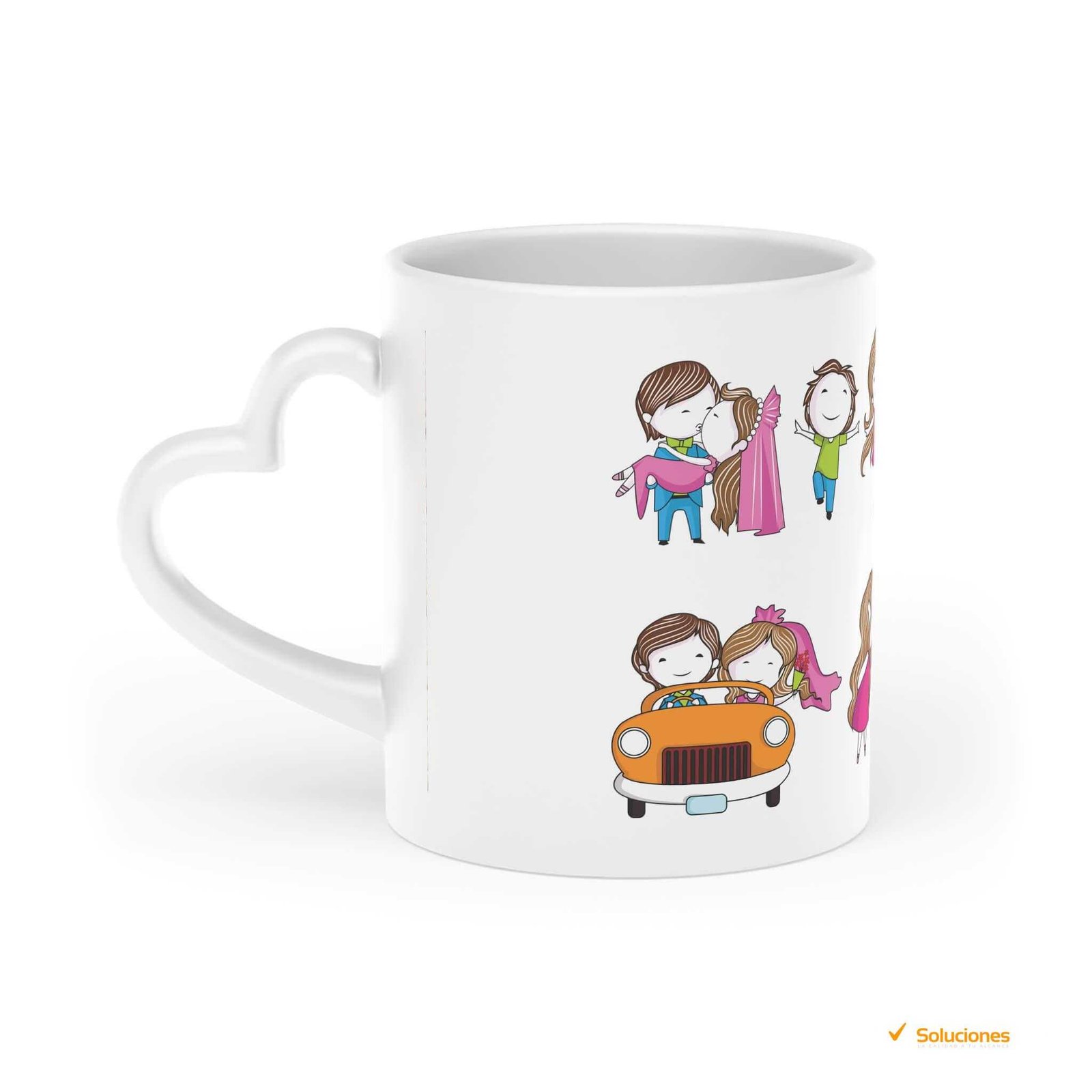 Taza con forma de corazón - Cerámica blanca de 11oz | Ideal para regalar Taza con forma de corazón - Cerámica blanca de 11oz | Ideal para regalar