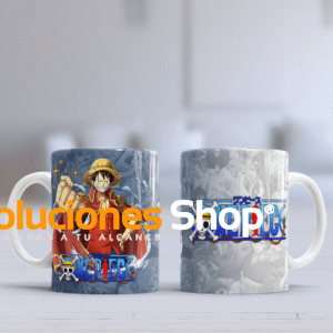 Taza de One Piece, taza personalizada, regalo de anime, taza de 11oz, taza mágica, fondo de color, One Piece personalizable, taza de cerámica, fan de anime, regalo personalizado, One Piece con nombre.