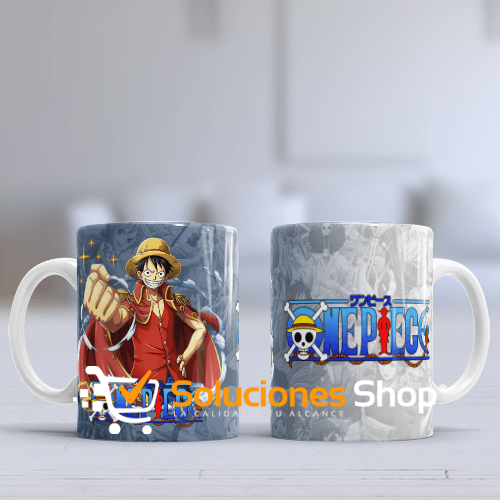 Taza de One Piece, taza personalizada, regalo de anime, taza de 11oz, taza mágica, fondo de color, One Piece personalizable, taza de cerámica, fan de anime, regalo personalizado, One Piece con nombre.