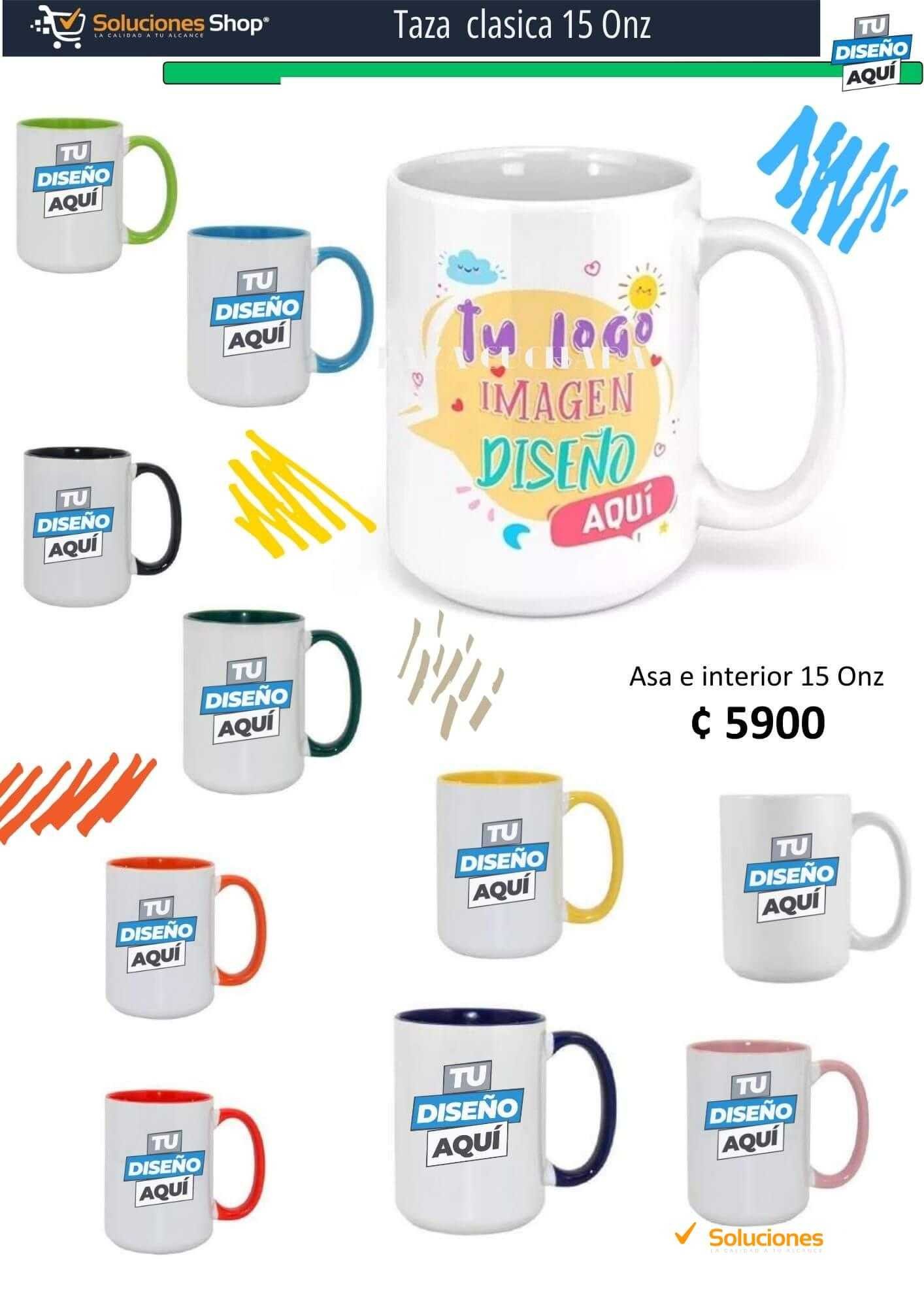 Tazas Clásicas de 15 Onzas Personalizables en Soluciones Shop Costa Rica