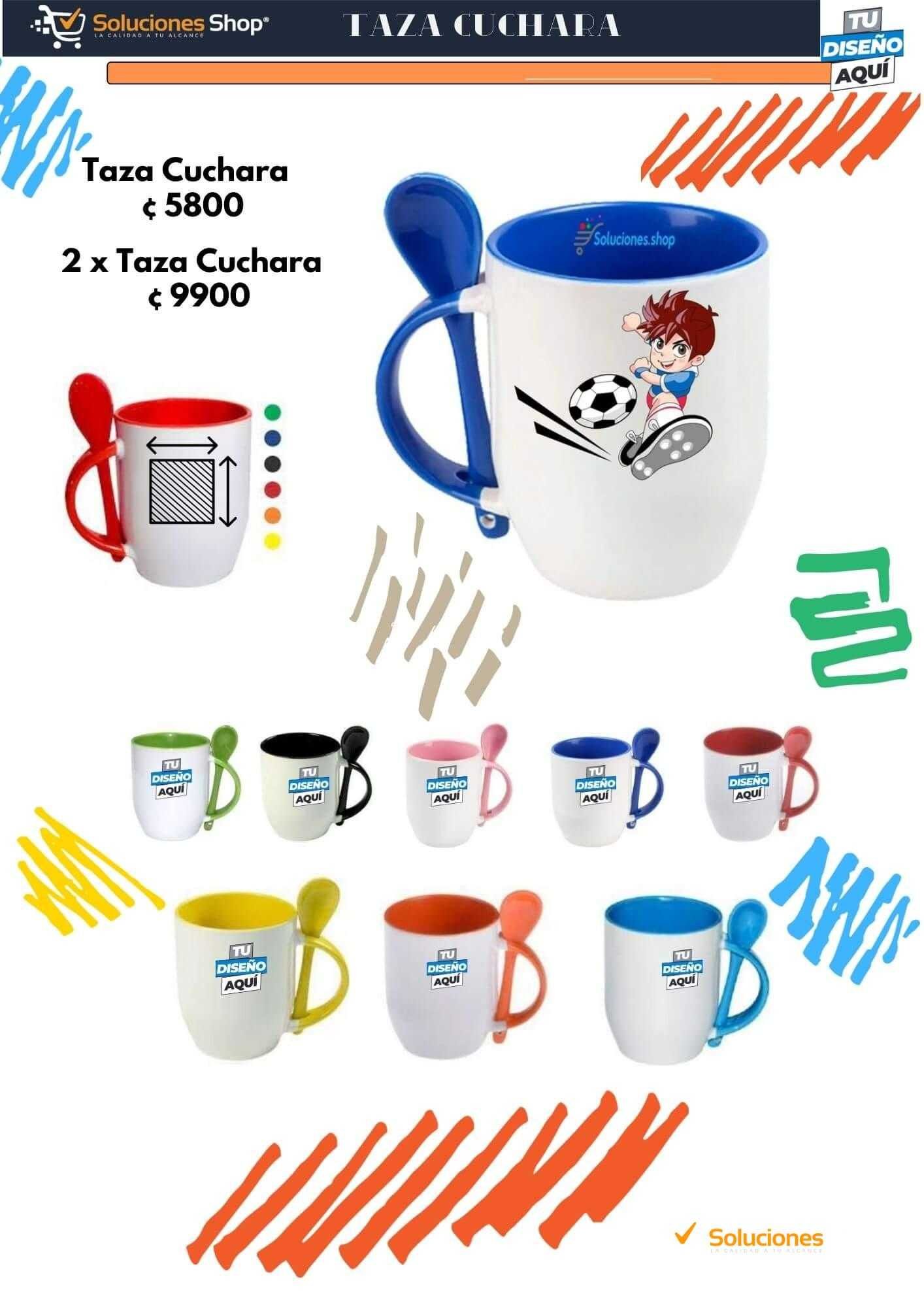 Tazas con Cuchara Personalizables de Soluciones Shop Costa Rica