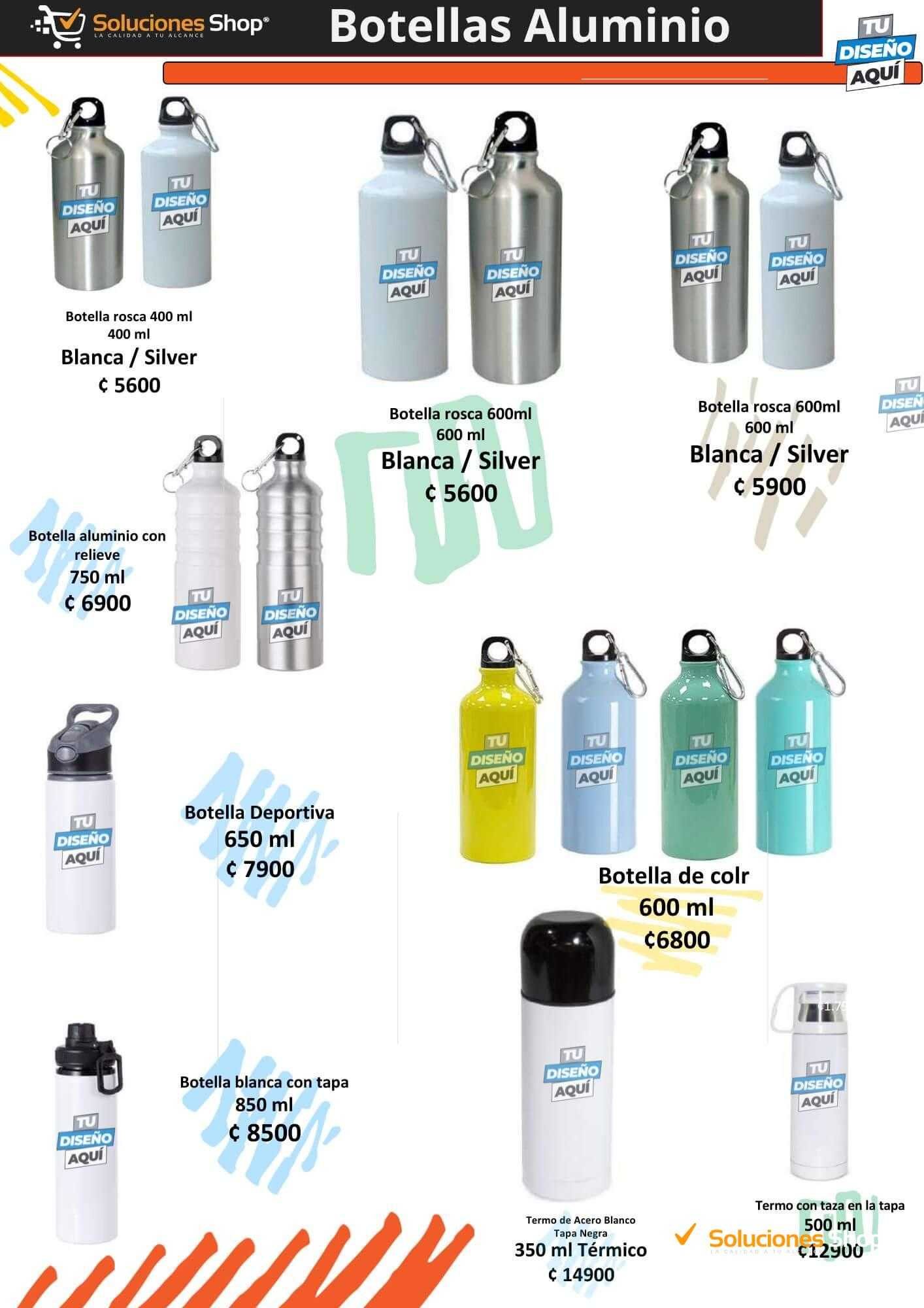 Botellas de Aluminio Personalizables en Soluciones Shop Costa Rica