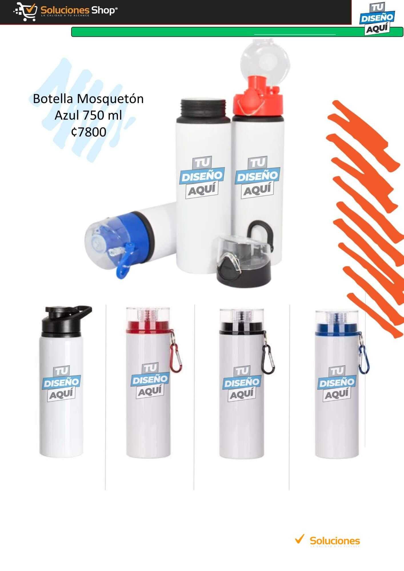 Botellas Mosquetón Personalizables en Soluciones Shop Costa Rica