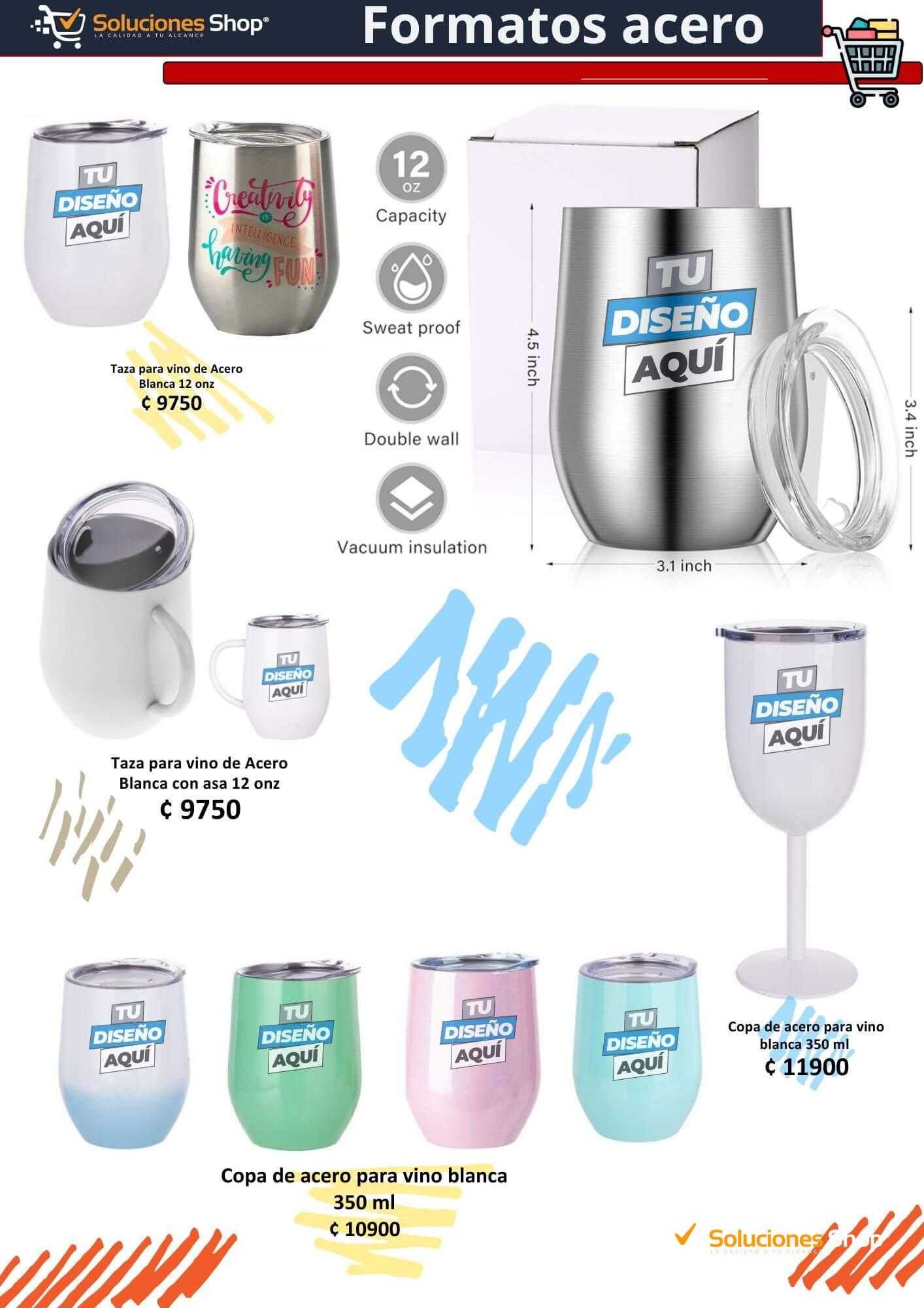 Copas de Vino de Acero Inoxidable en Soluciones Shop Costa Rica