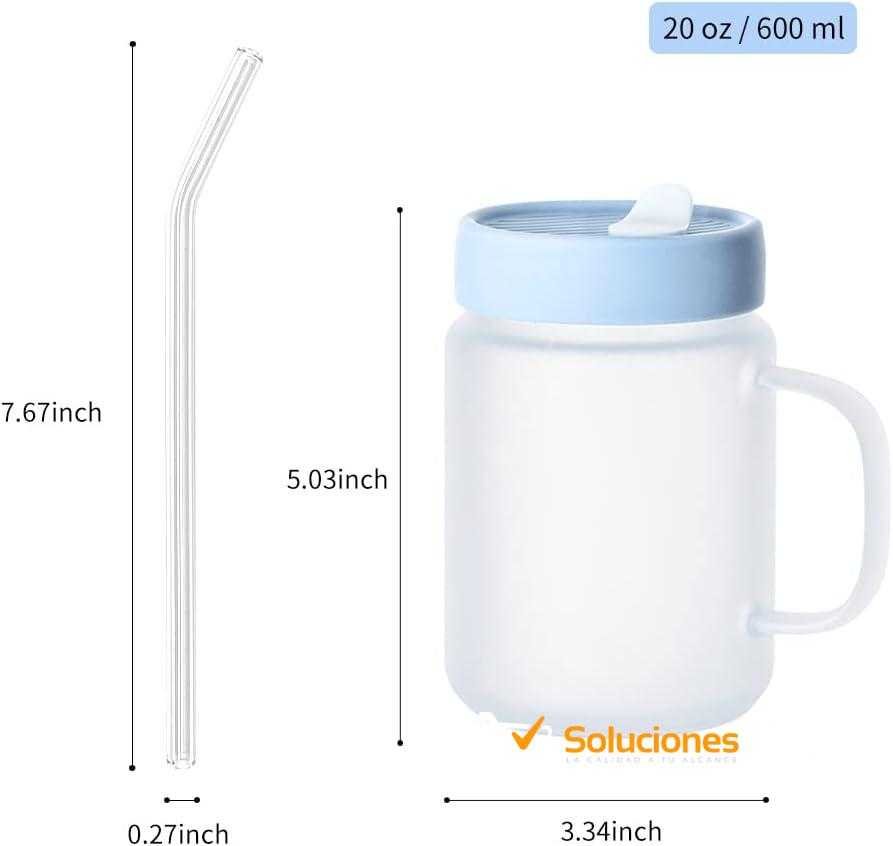 Jarra Mason Glaseada 20 oz con Tapa de Silicón Celeste Jarra Mason Glaseada 20 oz con Tapa de Silicón Celeste