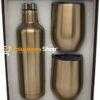 Set de cocteleras, coctelera de acero inoxidable, set de cócteles, set de bebidas, set de bar, set de 2 cocteleras y botella, set de 2 cocteleras 12oz y botella 25oz dorado personalizado