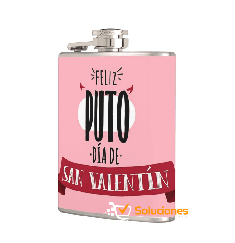 Cantimplora de Bolsillo para Licor "Anti-San Valentín" - Edición Especial Cantimplora de Bolsillo para Licor "Anti-San Valentín" - Edición Especial
