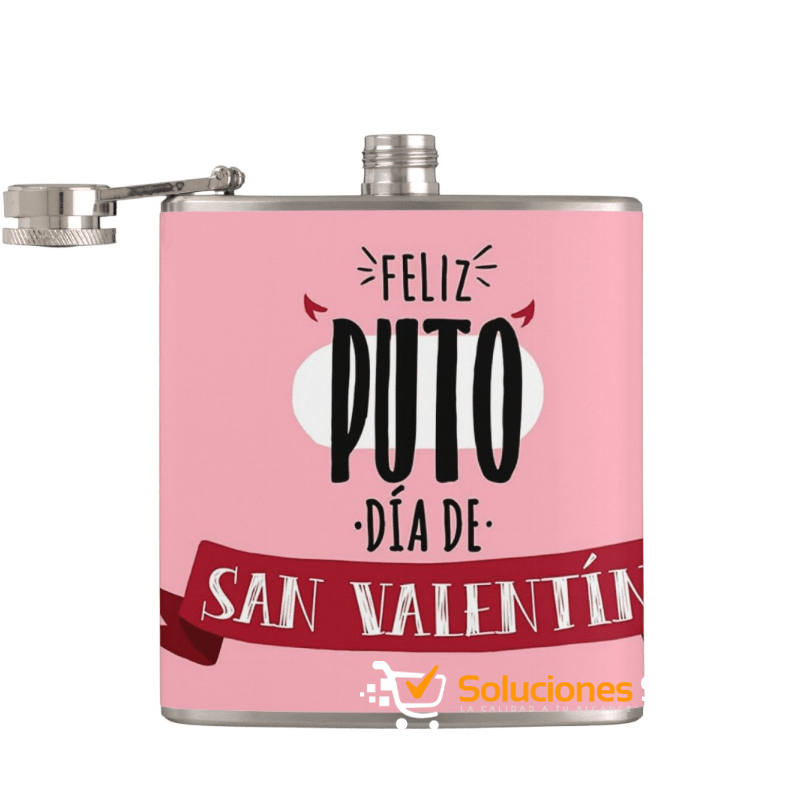 Cantimplora de Bolsillo para Licor "Anti-San Valentín" - Edición Especial Cantimplora de Bolsillo para Licor "Anti-San Valentín" - Edición Especial