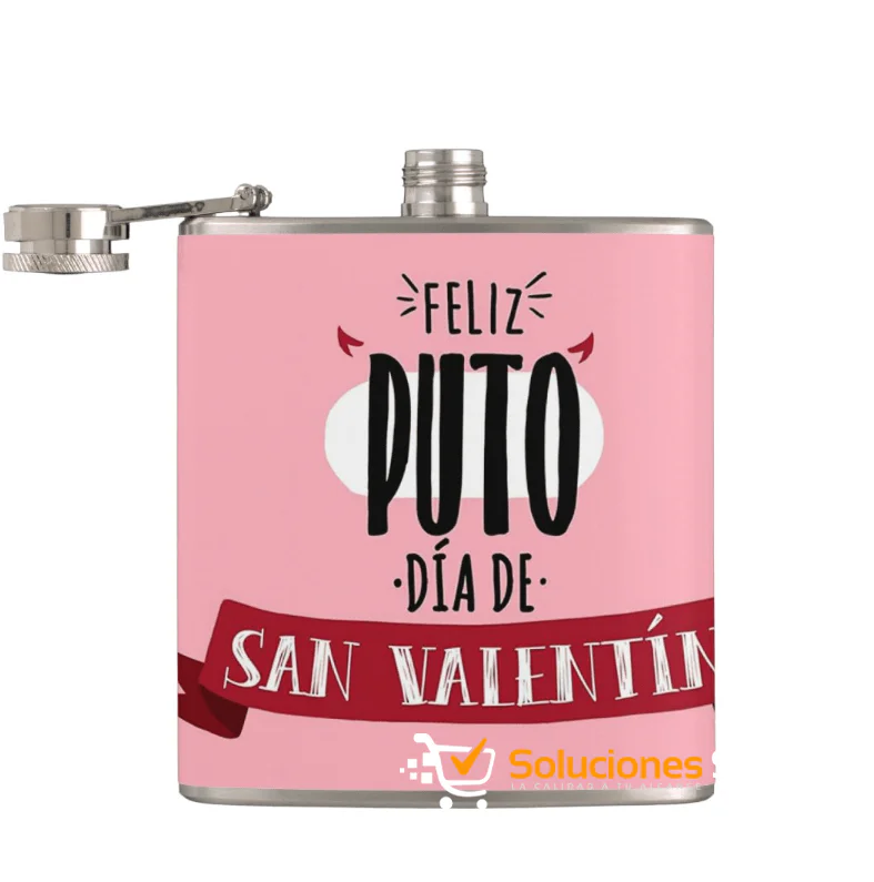 Cantimplora de Bolsillo para Licor "Anti-San Valentín" - Edición Especial Cantimplora de Bolsillo para Licor "Anti-San Valentín" - Edición Especial