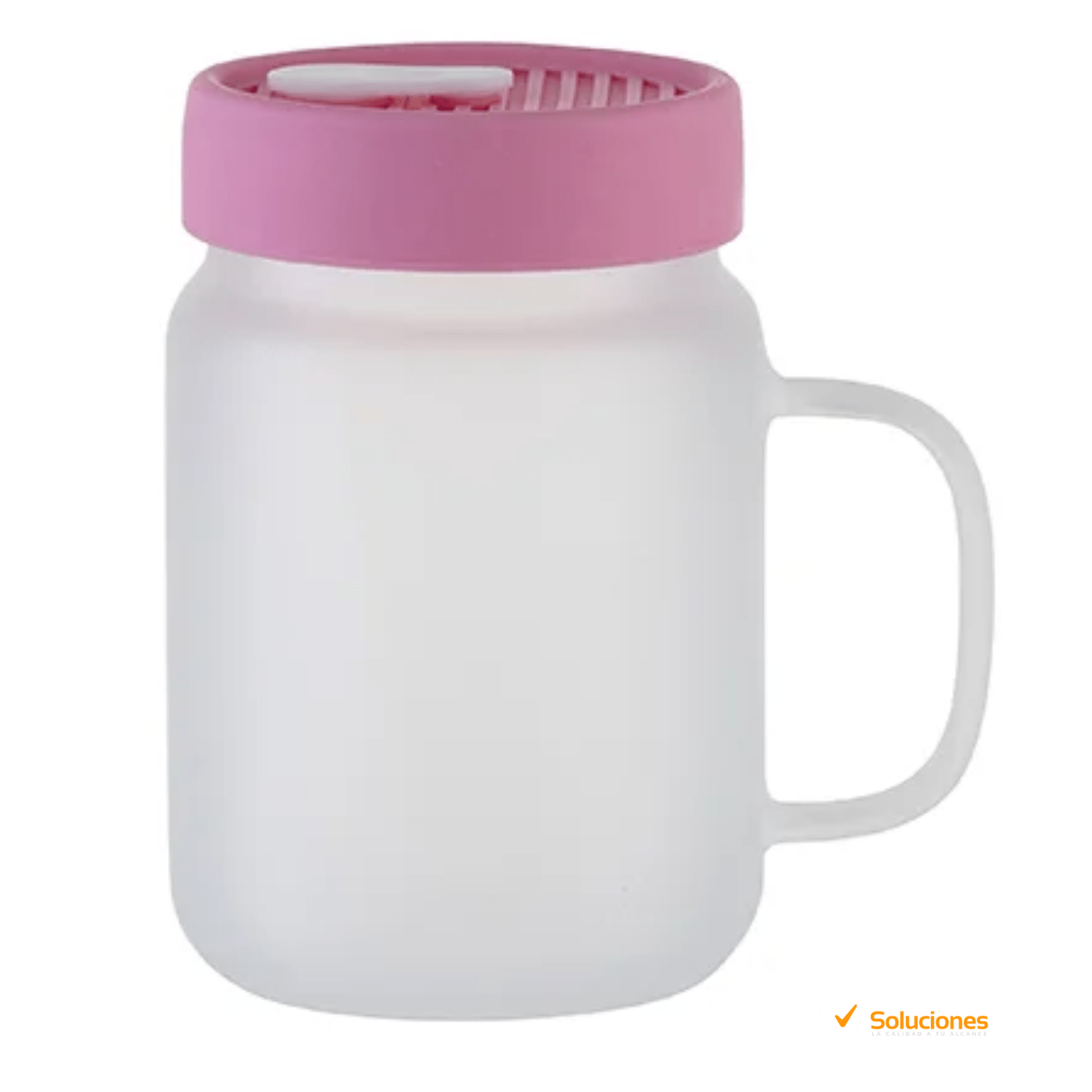 Jarra Mason Glaseada 20 oz con Tapa de Silicón Rosa Jarra Mason Glaseada 20 oz con Tapa de Silicón Rosa