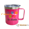 Taza de Café Fucsia con Agarradera 350ml de Acero Inoxidable