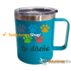 Taza de Café Turquesa con Agarradera 350ml de Acero Inoxidable
