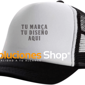 Gorra Trucker Negra con Frontal Blanco