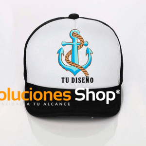Gorra Trucker Negra con Frontal Blanco