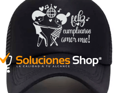 Gorra personalizada lisa negra con diseño exclusivo en DTF