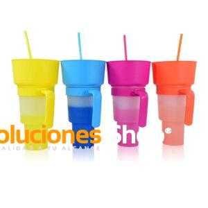 Vaso Mágico con Plato y Asa – Cambia de Color con Bebidas Frías