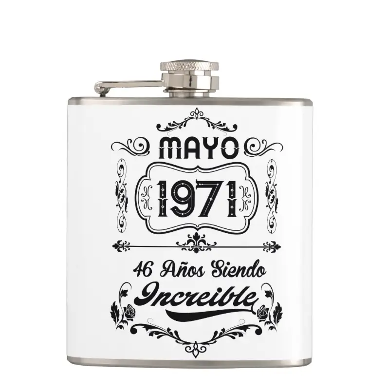 Cantimplora de bolsillo personalizada con diseño de leyendas Cantimplora de bolsillo personalizada con diseño de leyendas