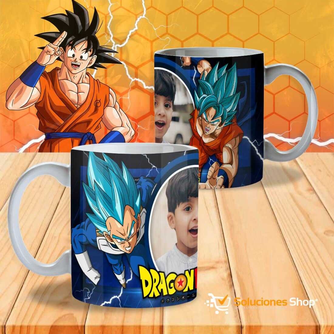 Taza Personalizada de Cumpleaños Dragon Ball - Diseño Editable Taza Personalizada de Cumpleaños Dragon Ball - Diseño Editable