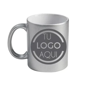 Taza de Cerámica Plateada