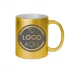 Taza de Cerámica Dorada Metalizada Personalizada
