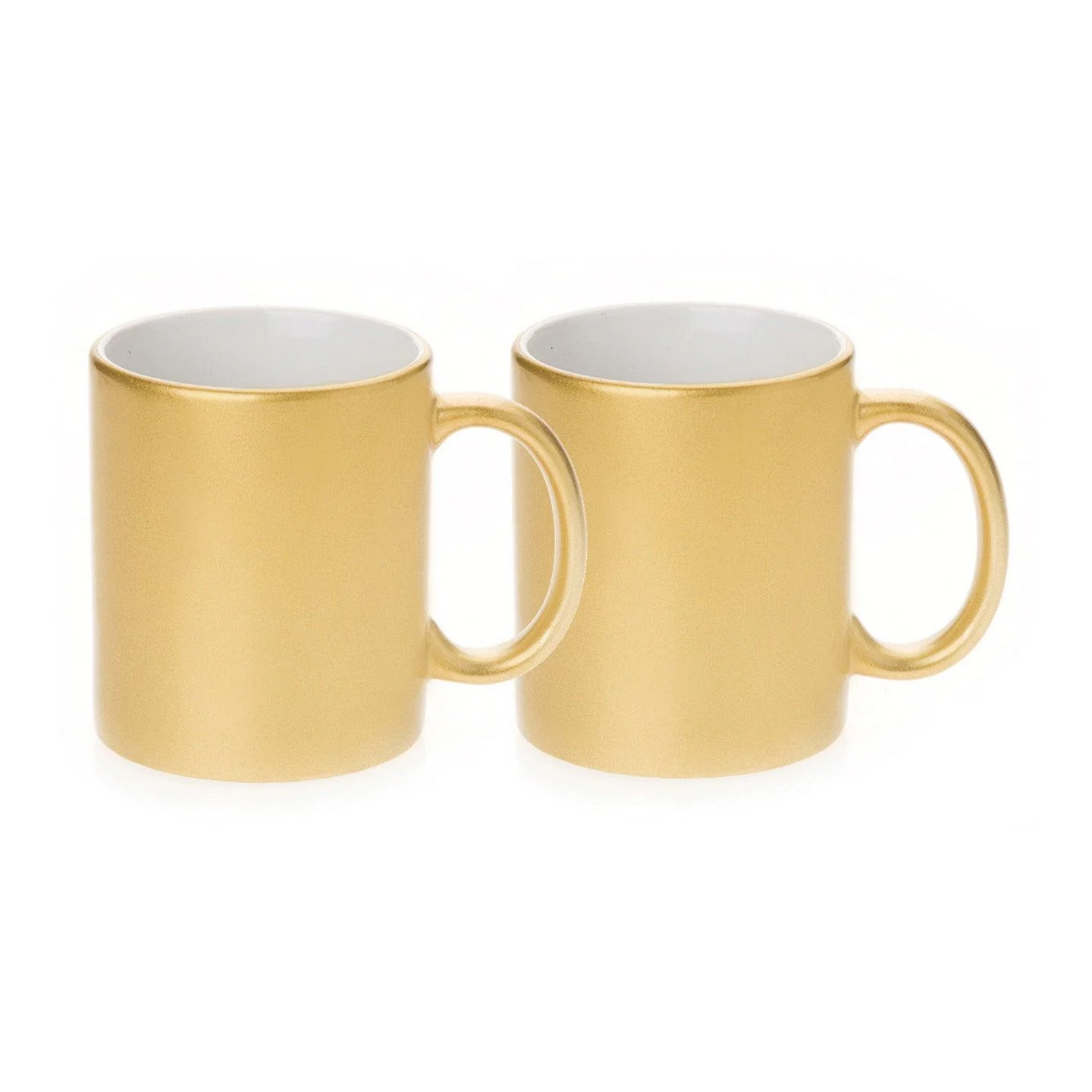 Taza de Cerámica Dorada Metalizada Personalizada (2) Taza de Cerámica Dorada Metalizada Personalizada