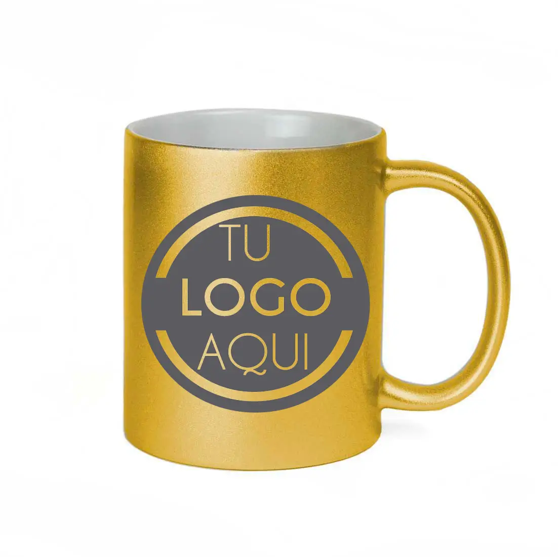 Taza de Cerámica Dorada Metalizada Personalizada