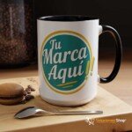 Taza personalizada 15 oz con fondo y asa de color Regalos ideales para fiestas y eventos