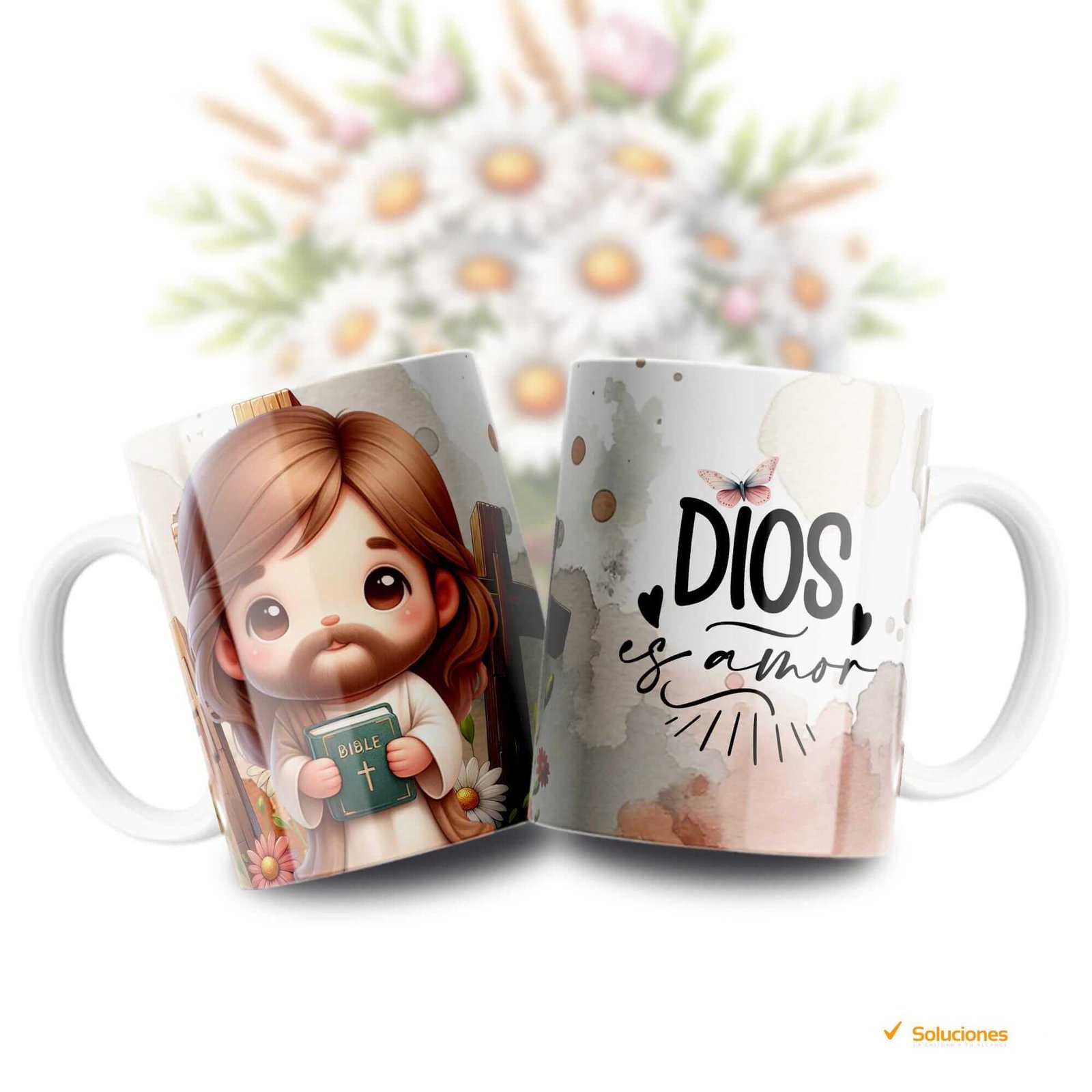 Tazas Cristianas con 4 Diseños Inspiradores – Fe, Amor y Esperanza