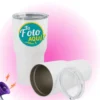Vaso térmico de acero inoxidable 30oz para sublimación – doble pared al vacío con tapa anti salpicaduras y film retráctil